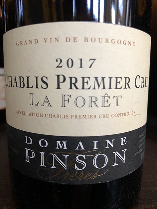 Domaine Pinson Freres Chablis La Foret Premier Cru 2017